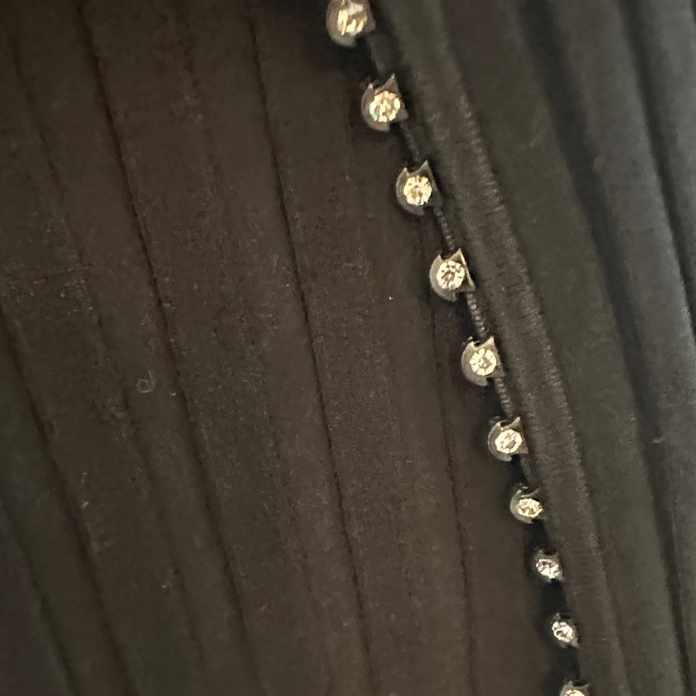 Belldini Black Ribbed Cardigan with rhinestone Details - Picture 4 of 5
